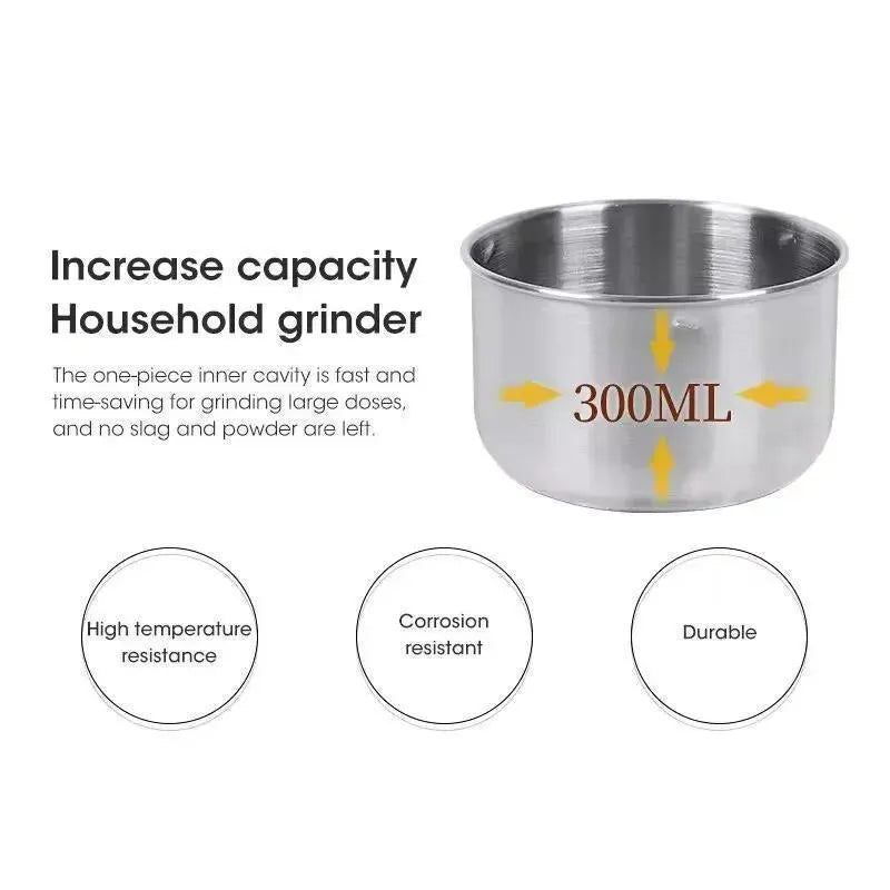 Stainless Steel Spice & Coffee Grinder 50ml Black