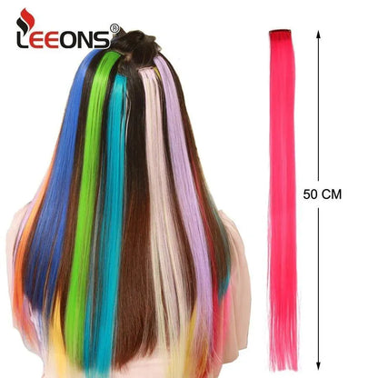 Vibrant Synthetic Hair Extensions 6 Colors Heat Resistant