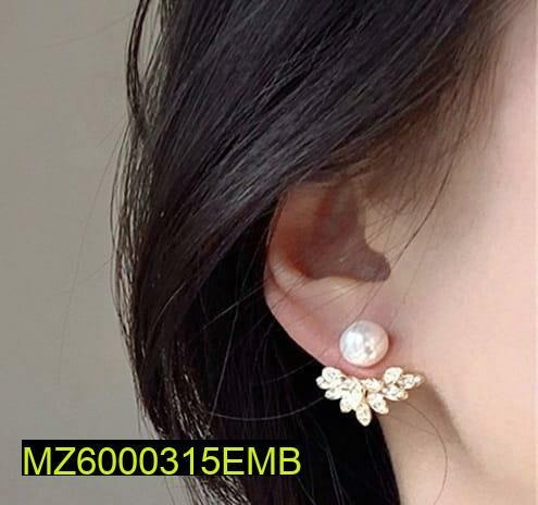 Butterfly & Pearl Earrings Gold Plated Lightweight Studs