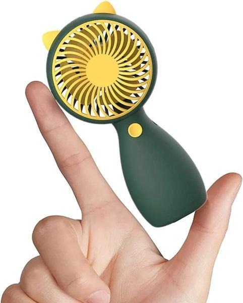 Portable Rechargeable Fan Green Yellow ABS