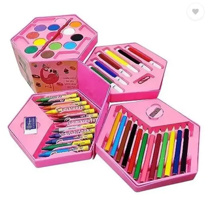 Hexagonal Coloring Kit for Kids with Princess Design