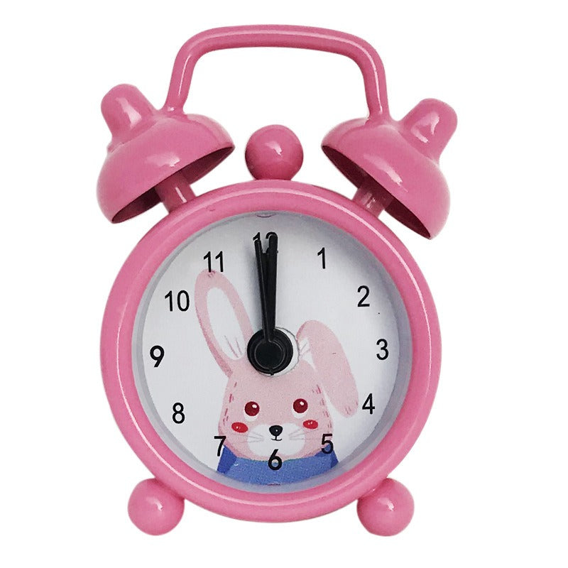 Mini Metal Alarm Clocks 4cm White Silent Student Use