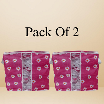 Blue Floral Storage Bags Pack of 2
