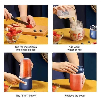 Portable 2-in-1 Blue Juicer Blender for Home & Travel