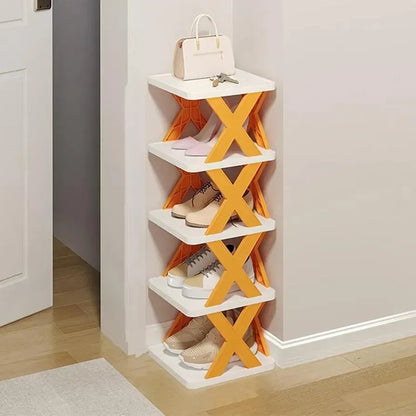 Stylish X-Shaped Shoe Rack for Small Spaces