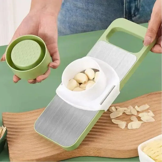 5-in-1 Stainless Steel Vegetable Slicer Green Compact Kitchen Tool
