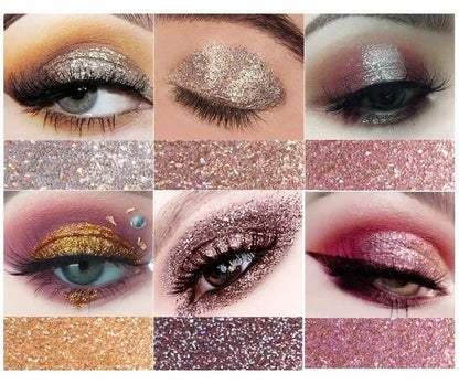 12-Piece Glitter Eyeshadow Set for Pakistani Brides & Partygoers