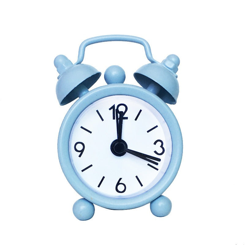 Mini Metal Alarm Clocks 4cm White Silent Student Use