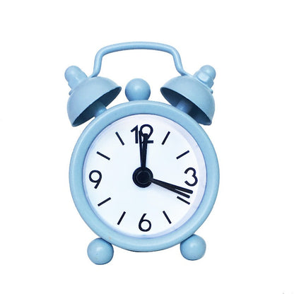 Mini Metal Alarm Clocks 4cm White Silent Student Use