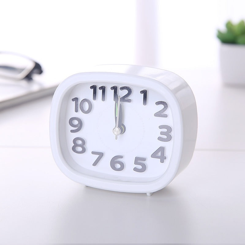 Small Round Alarm Clock White Stylish Home Decor