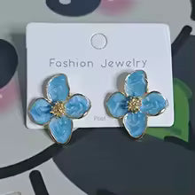 Hibiscus Dropped Glaze Flower Stud Earrings for Women Girl French Vintage 2025 Fashion Korean Wedding Romantic Jewelry Gifts