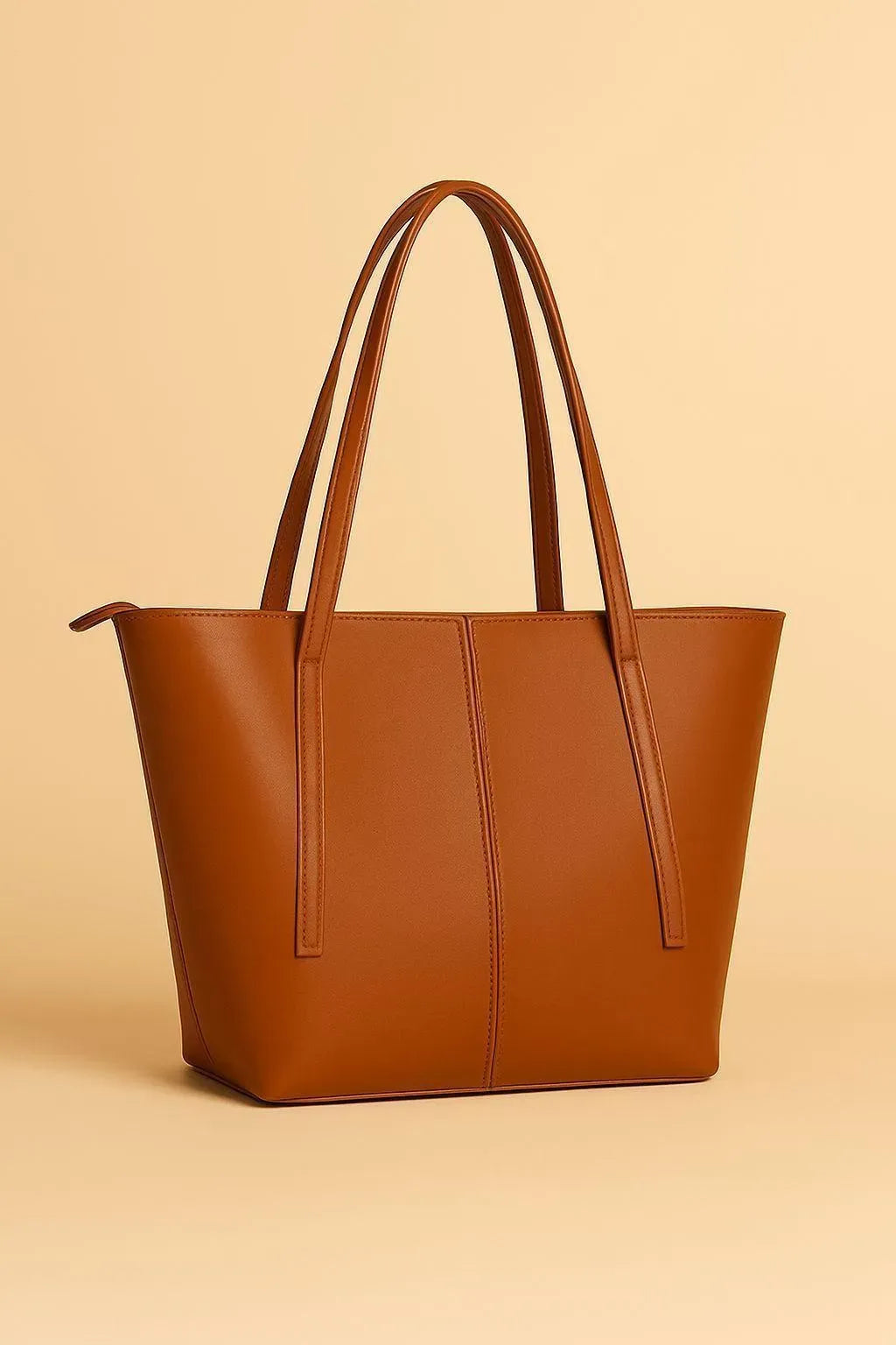 Brown Rexine Tote Bag for Girls School Office Use