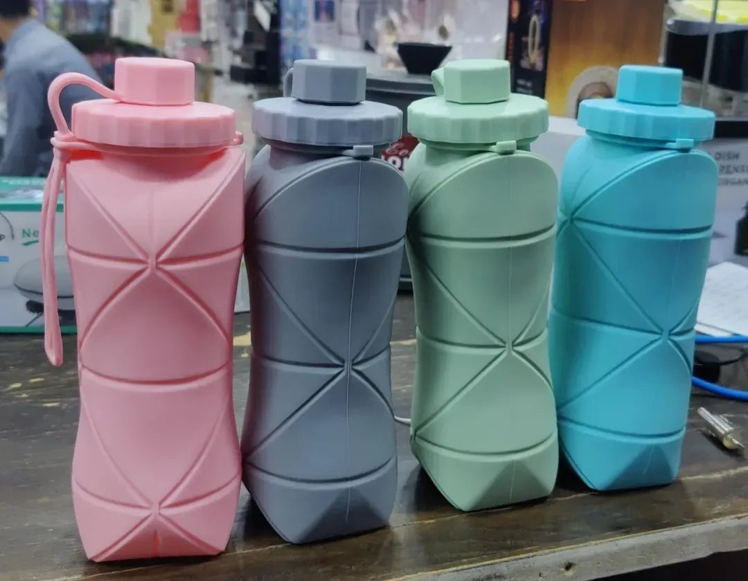 Foldable Silicone Water Bottle 600ml Multicolor