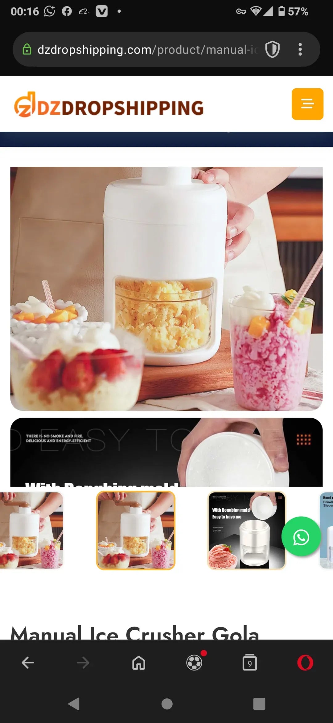 Manual Ice Crusher Machine for Home & Outdoor Use