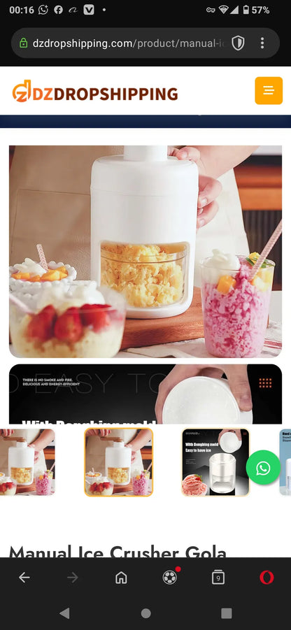 Manual Ice Crusher Machine for Home & Outdoor Use