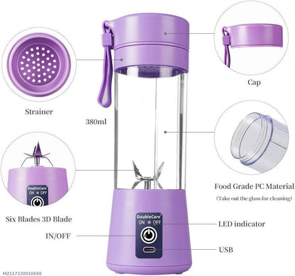 Portable Electric Juicer Purple 380ml USB Rechargeable