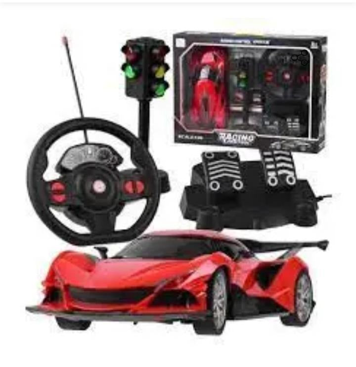 Realistic RC Car Blue Black Racing Toy for Kids